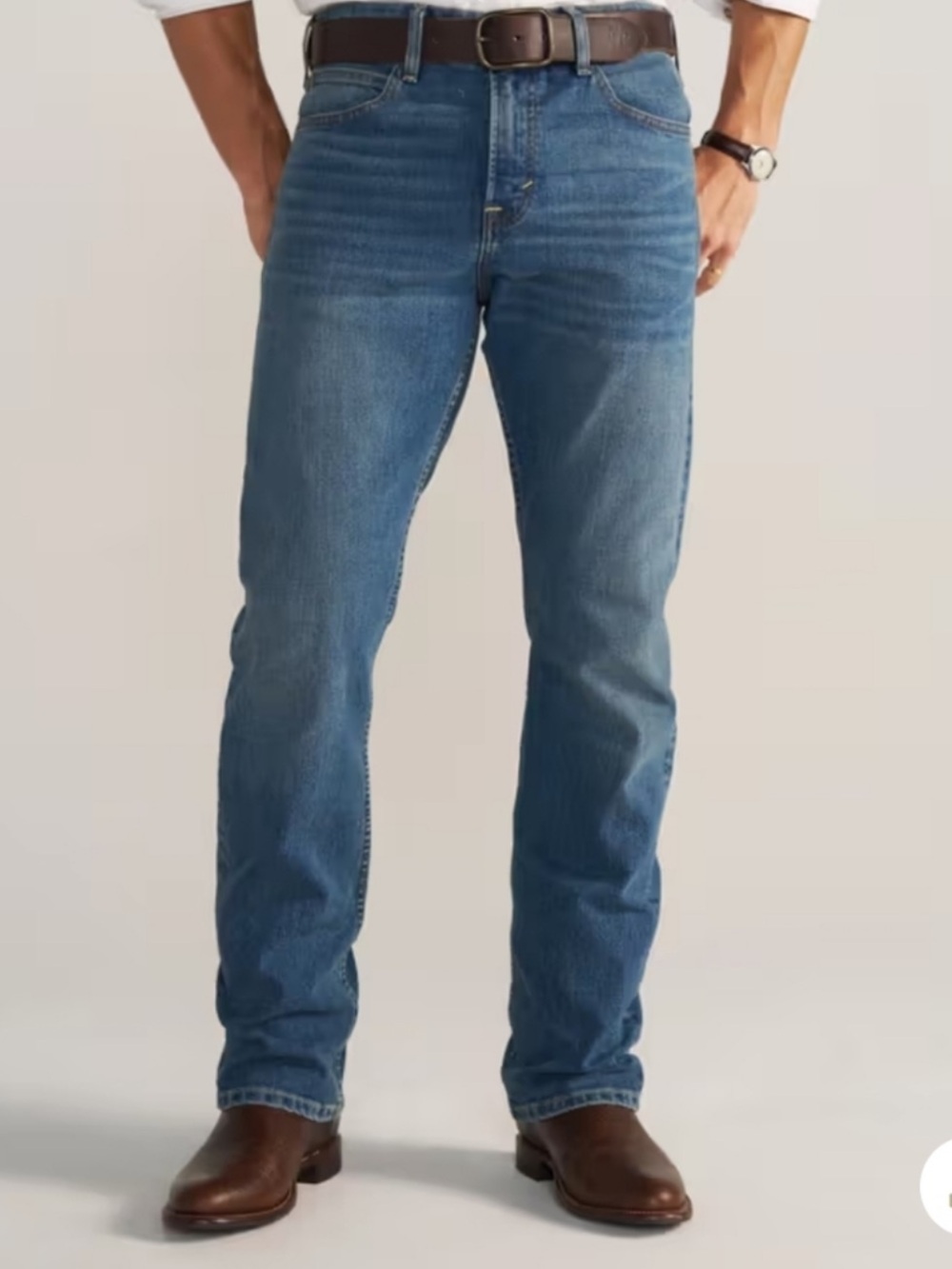Tecovas Authentic Western Denim Men's Straight-Leg Medium Blue Jeans 34 x 32